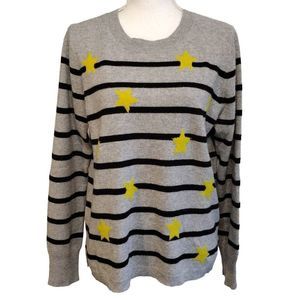 J Crew Cashmere Stars & Stripes Long Sleeve Sweater XL